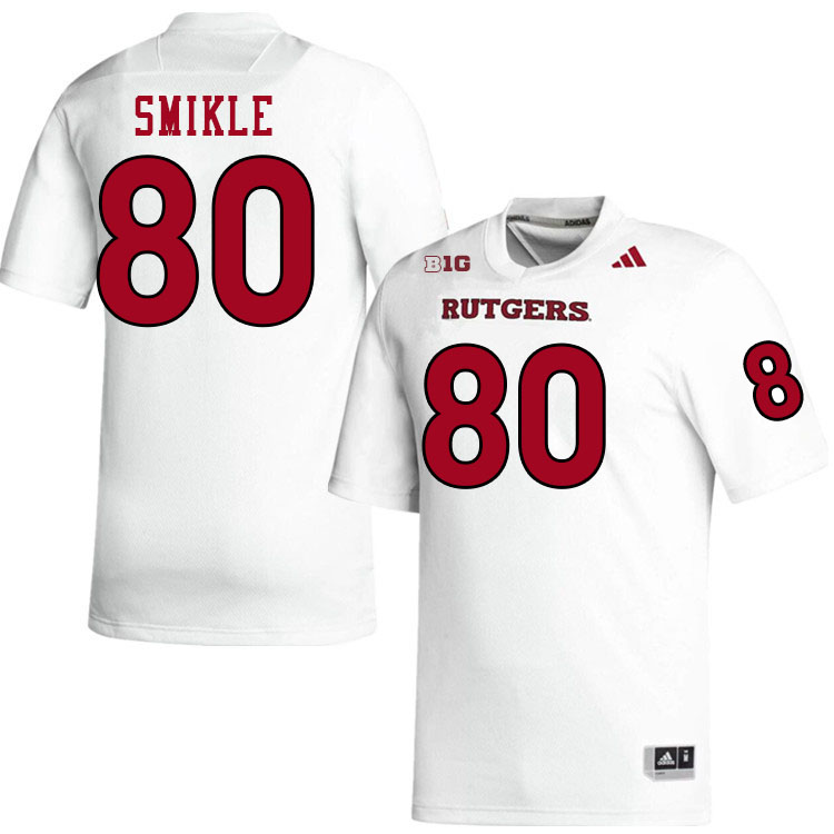 Men #80 Jordan Smikle Rutgers Scarlet Knights 2024 College Football Jerseys Stitched-White